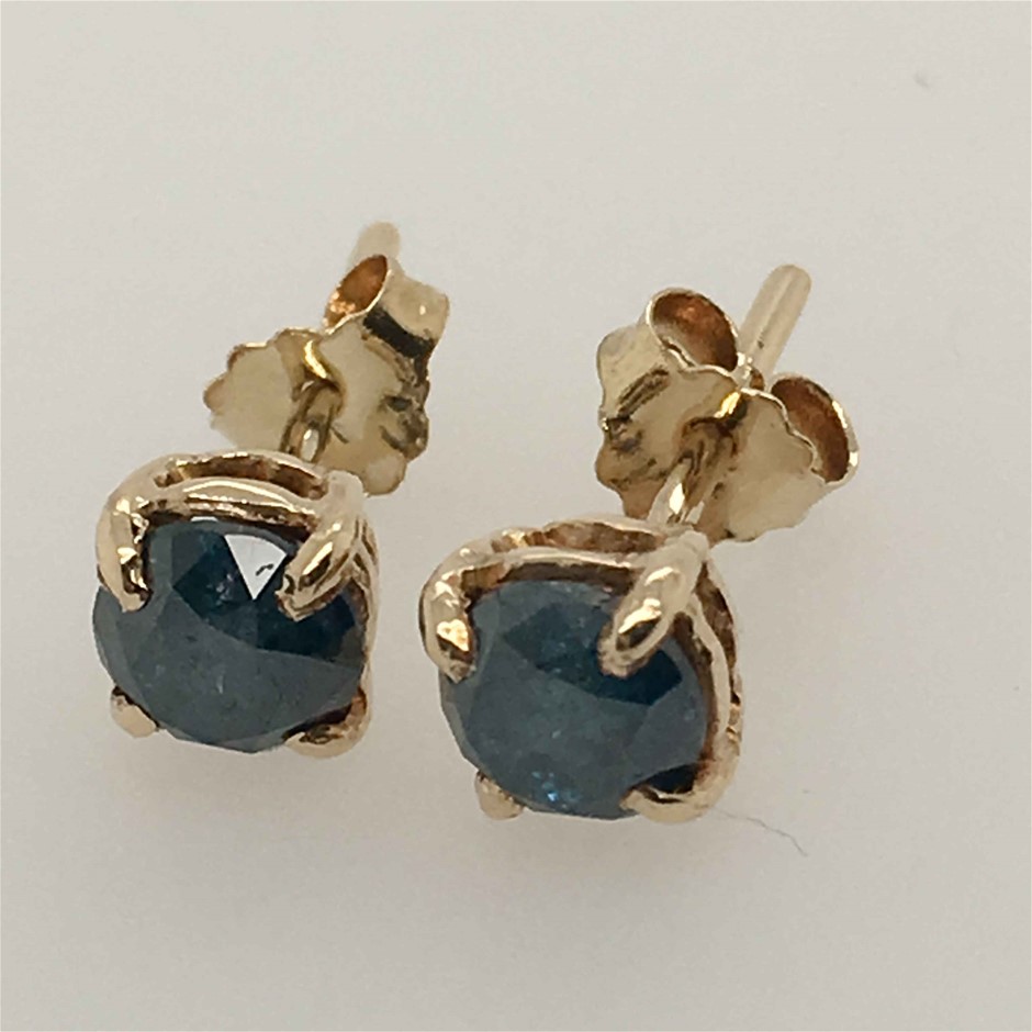 9ct Yellow Gold, 1.32ct Diamond Earring