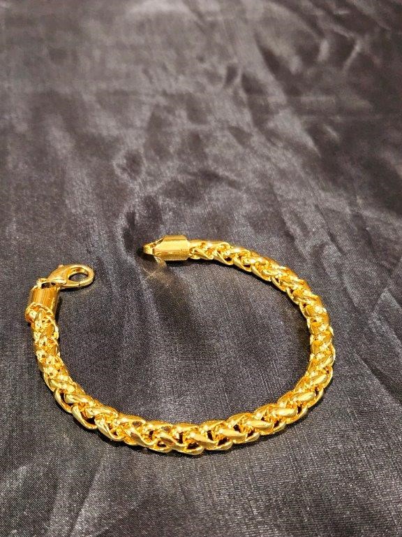 18k Italy Stamped Yellow Gold Filled Bracelet-Quality Guarantee-23cm