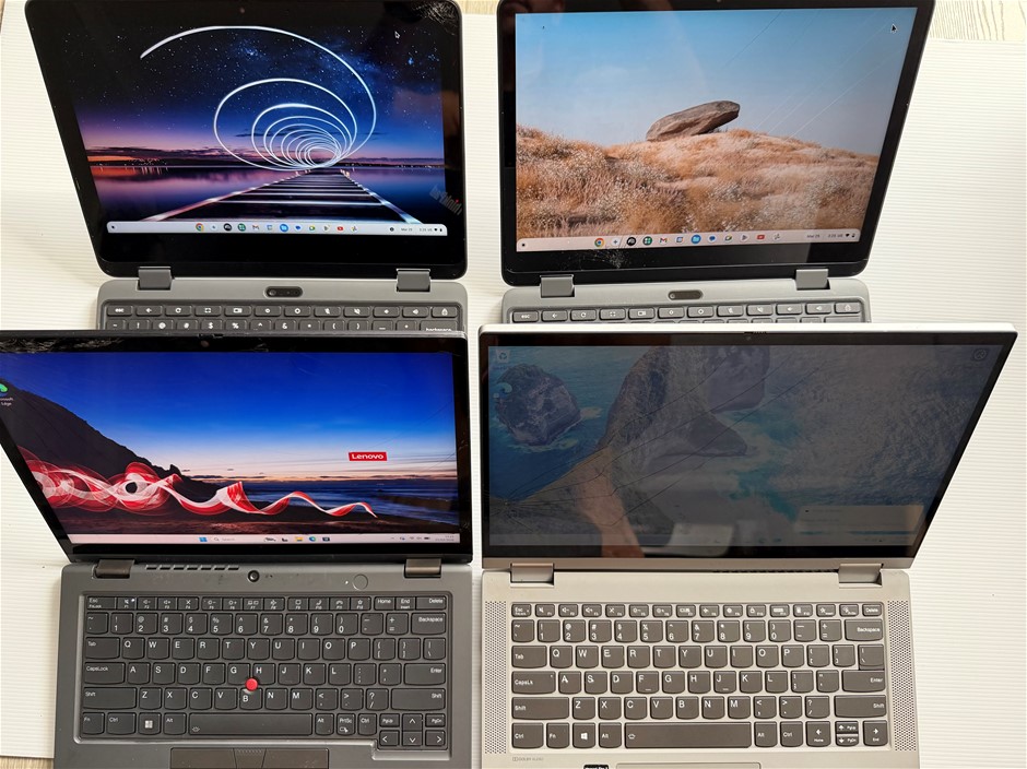 Lenovo Flex 5-14IIL05 IdeaPad, 300e, 500e, ThinkPad Laptops - Lot of 4