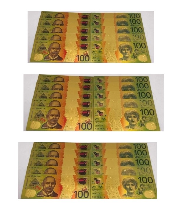 5PCS/LOT NEW AUSTRALIA GOLD CARDS x 3 sets each