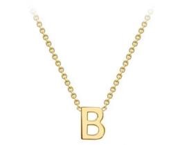 #1 9K YELLOW GOLD INITIAL 'B' NECKLACE 38+5cm