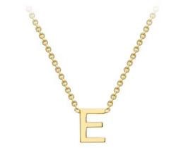 #1 9K YELLOW GOLD INITIAL 'E' NECKLACE 38+5cm
