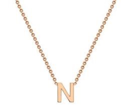 #1A 9K ROSE GOLD INITIAL 'N' NECKLACE 38+5cm