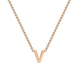 #1A 9K ROSE GOLD INITIAL 'W' NECKLACE 38+5cm