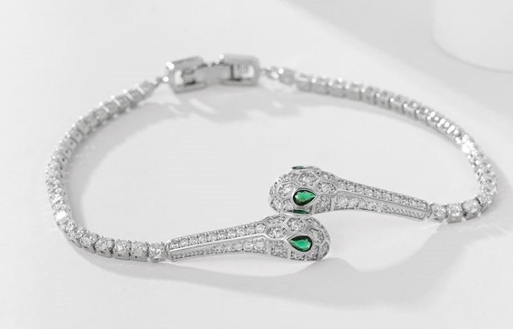 18k white Gold Filled Snack Bracelet (Stamped 18k)-18cm