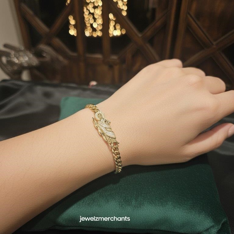 14k/Italy Stamped Yellow Gold Filled Jesus Christ Bracelet -18cm