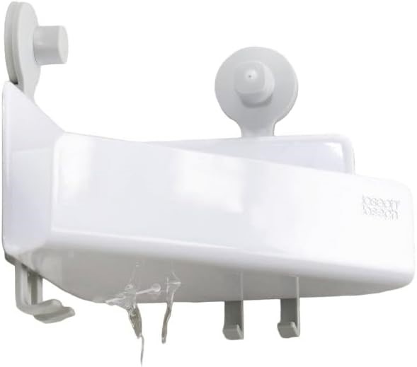 JOSEPH JOSEPH EasyStore Corner Shower Shelf with Removable Mirror - White