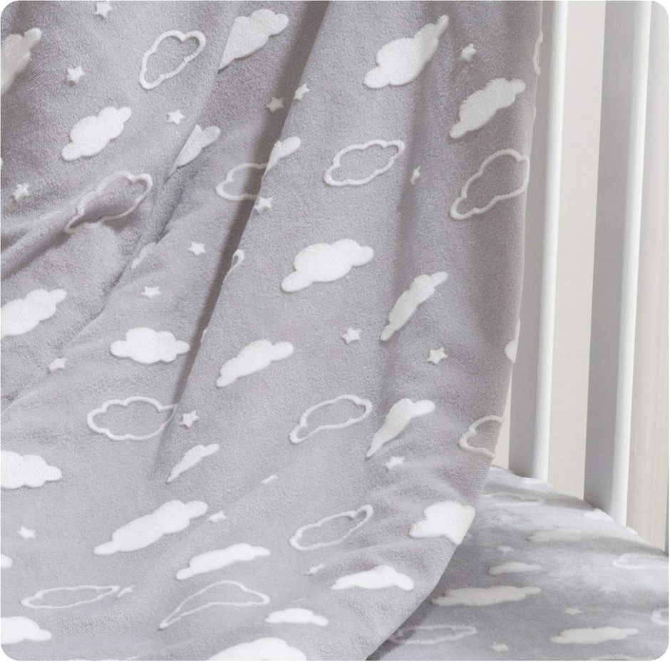 AMERICAN BABY COMPANY Heavenly Soft Chenille Sherpa Blanket Set, 3D Gray Cl