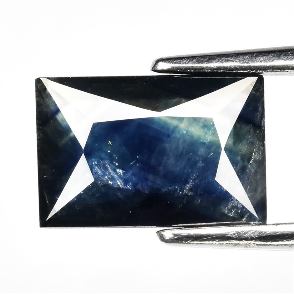 1.37ct Baguette Facet Cut Blue Green Sapphire Gemstone - 1Pc