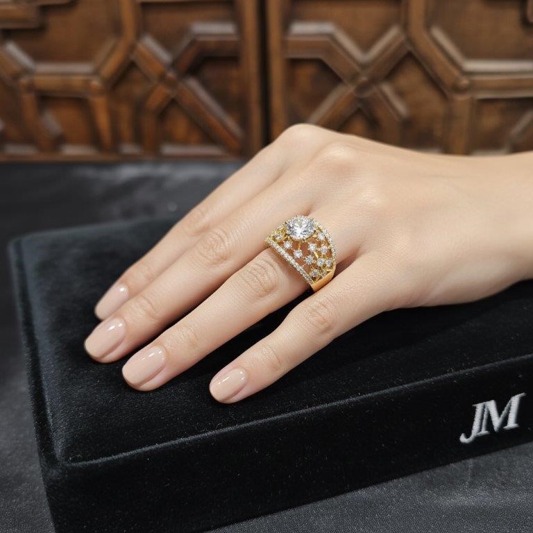 18K/ITALY Yellow Gold Filled Ring -Quality Guarantee-7 US