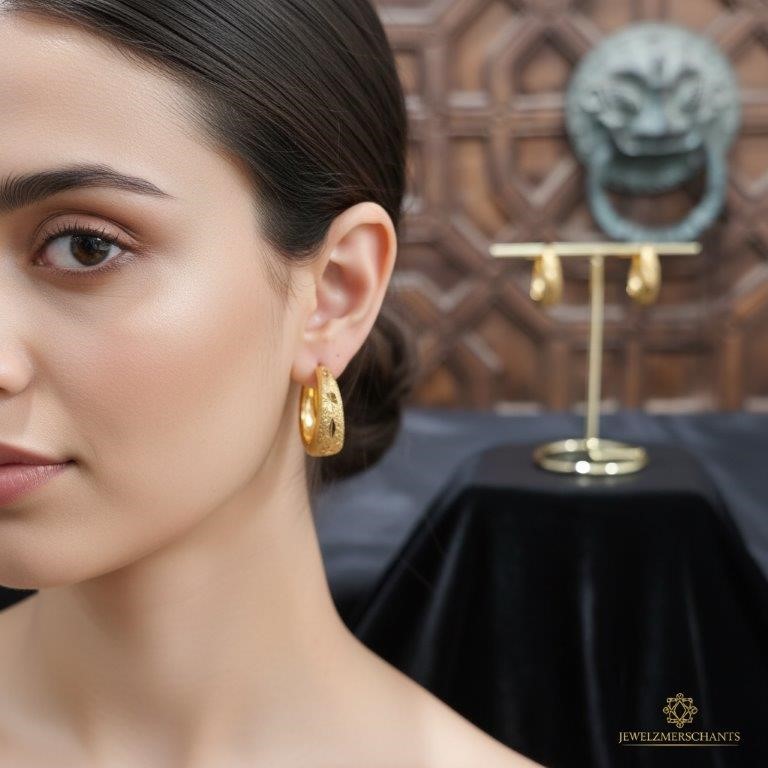 22K/Italy Gold Filled Earring -(stamped 22K/Italy)-Warranty Quality