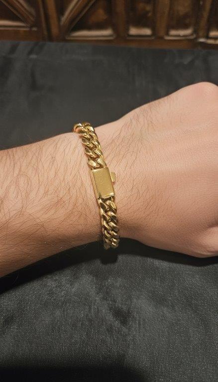 18k Italy Stamped Yellow Gold Filled Bracelet-Quality Guarantee-22cm