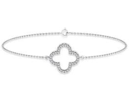 9K WHITE GOLD 0.10ct HI I1 DIAMOND BraceletET 18.5cm