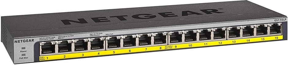 NETGEAR PoE Switch 16 Port Gigabit Ethernet Unmanaged Network Switch (GS116