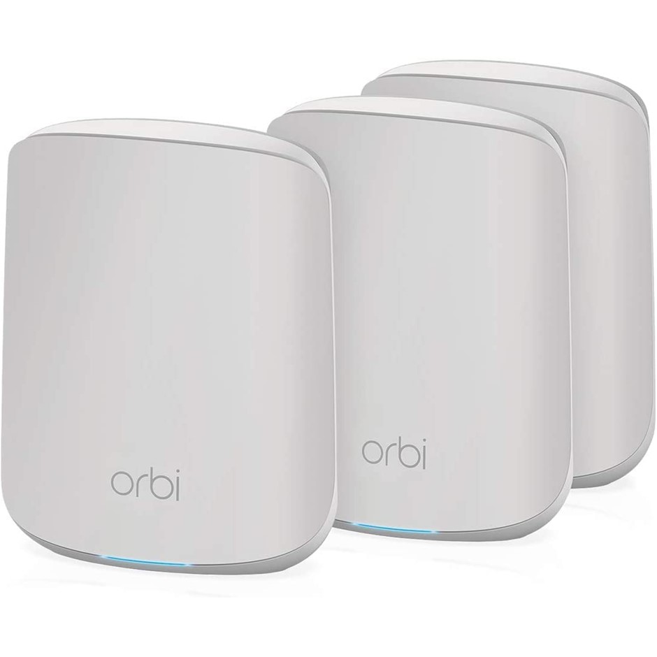 NETGEAR Orbi 3pk Whole Home WiFI 6 Dual Band Mesh System, AX1800. NB: Not I