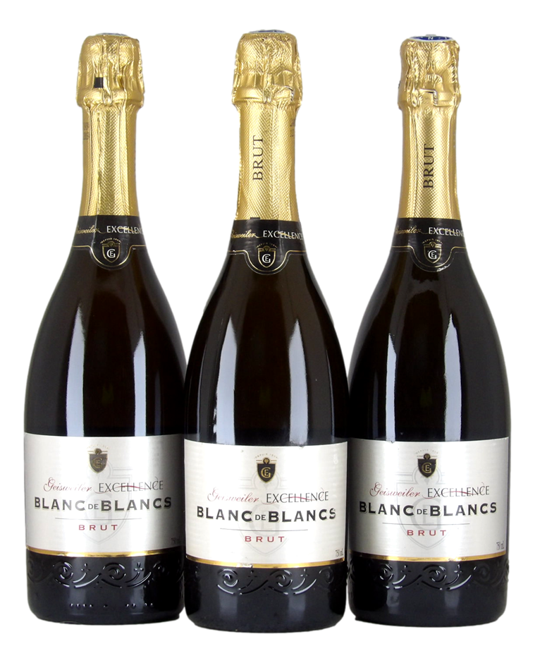 Geisweiler Excellence Blanc de Blancs Brut NV (3x 750mL), France.