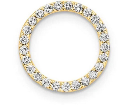 9K YELLOW GOLD 0.25ct F VS LAB DIAMOND CIRCLE PENDANT