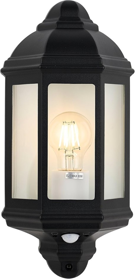LEXI Lighting Avara Outdoor Wall Sconce with Sensor, E27 Bulb Base, Exterio