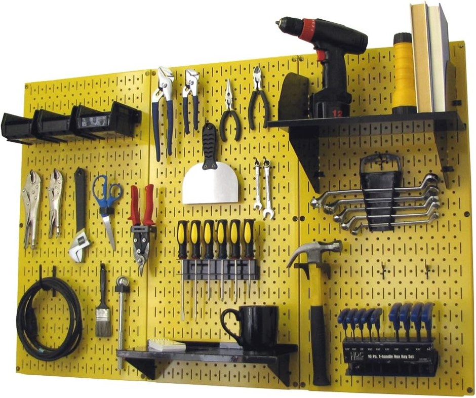 Wall Control 30-WRK-400 YW Pegboard Organizer 4' Metal Standard Tool Storag