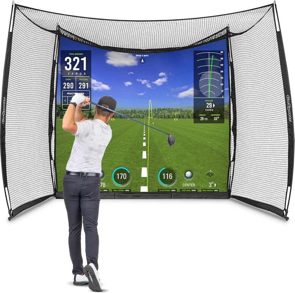 GOSPORTS Range Cage 10 ft x 8 ft Golf Practice Hitting Net with Impact Scre