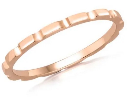9K ROSE GOLD BRICK STACKER BAND