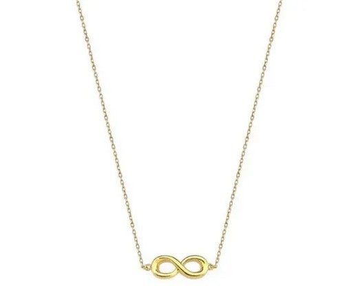 9K YELLOW GOLD INFINITY NECKLACE 40-45cm