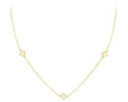 9K YELLOW GOLD 3 MOP PETAL NECKLACE 41-43cm