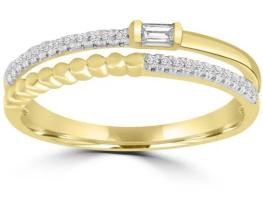 9K Yellow GOLD 0.10CT HI I1 DIAMOND RING