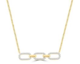 9K YELLOW GOLD 0.20CT HI I1 DIAMOND NECKLACE 40-50cm