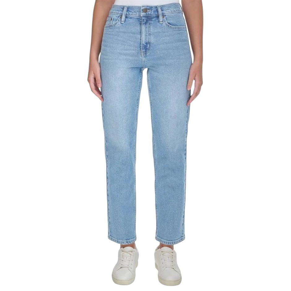 CALVIN KLEIN Women's High Rise Straight 27in Jean, Size 29, 99% Cotton, Sof