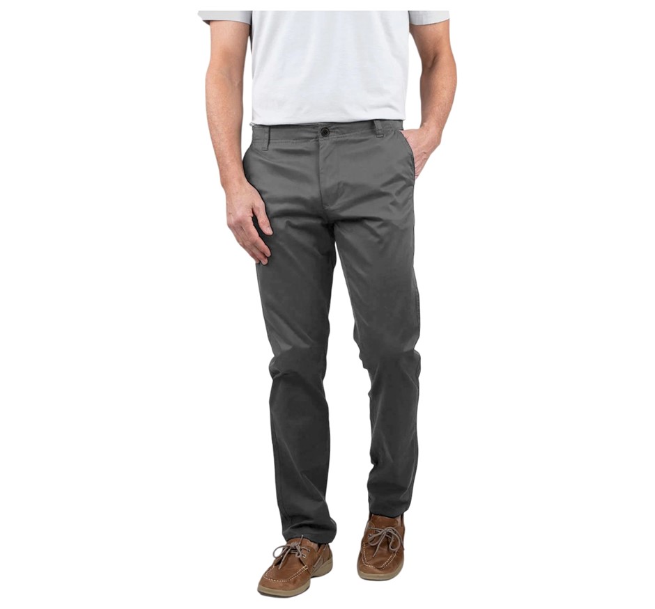 TAILOR VINTAGE Men's Slim Chino Pants, Size 32x32, 98% Cotton, Dark Shadow.