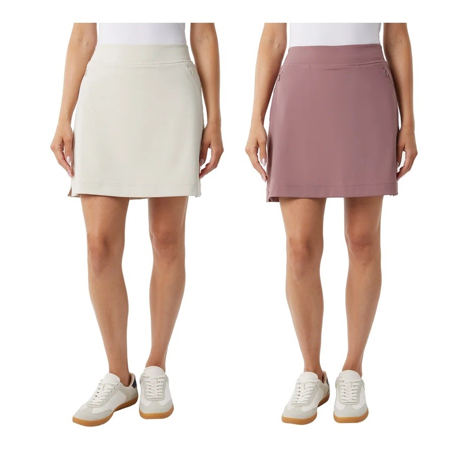 2 x 32DEGREES Women's Skorts, Size XL, Cream & Pink, 1953805. Buyers Note