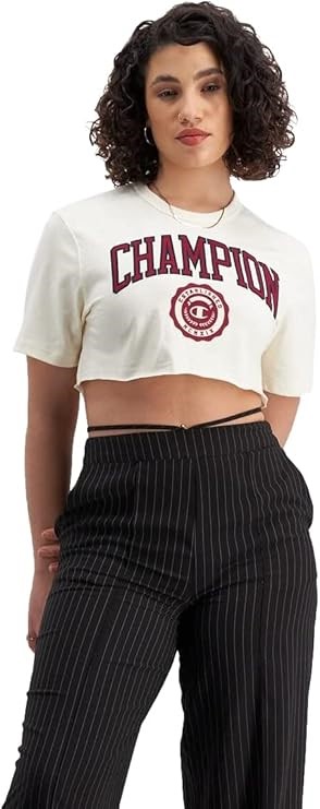 CHAMPION Women's Archive Heritage Cropped T-Shirt, Size S, Cargo Olive, CT6