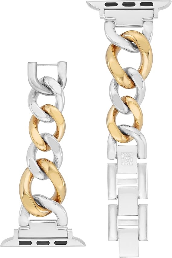 ANNE KLEIN Fashion Chain Bracelet For Apple Watch, Replacement Band, Silver