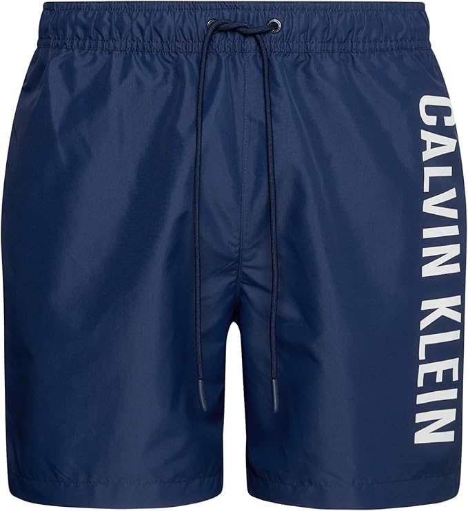 CALVIN KLEIN Men's Medium Drawstring Shorts, Size S, Signature Navy (C7E),