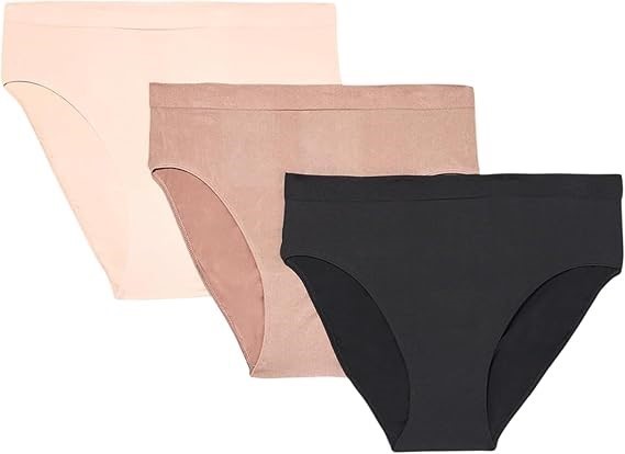 Wacoal womens B Smooth Hi Cut Brief Panty 3 Pack Seamless, Color: Rose Dust