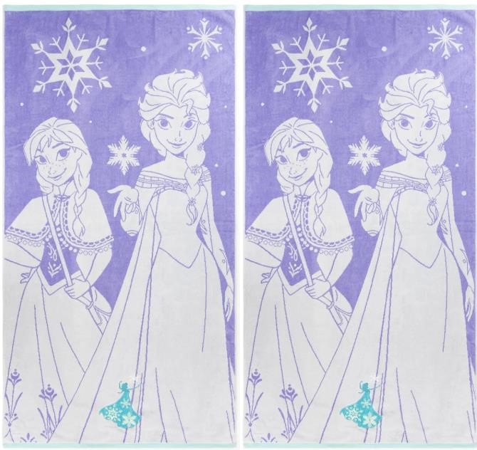 2 x DISNEY Frozen Jacquard Beach Towel, 160cm x 86cm, 100% Cotton. NB: mini