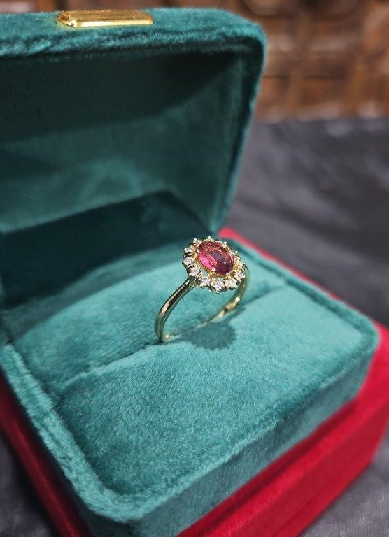 14K/Italy 1.5ct Ruby Oval cut Yellow Gold Filled Ring Warranty Quality-6US