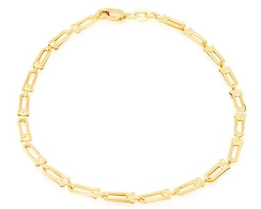 <B>9K Yellow Gold Mini Industrial Chain Bracelet 18Cm</B><P>