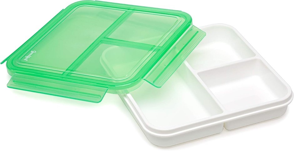 2 x GOODFUL Reusable Lunch Container with 3 Compartments, BPA-Free, Leak-Pr
