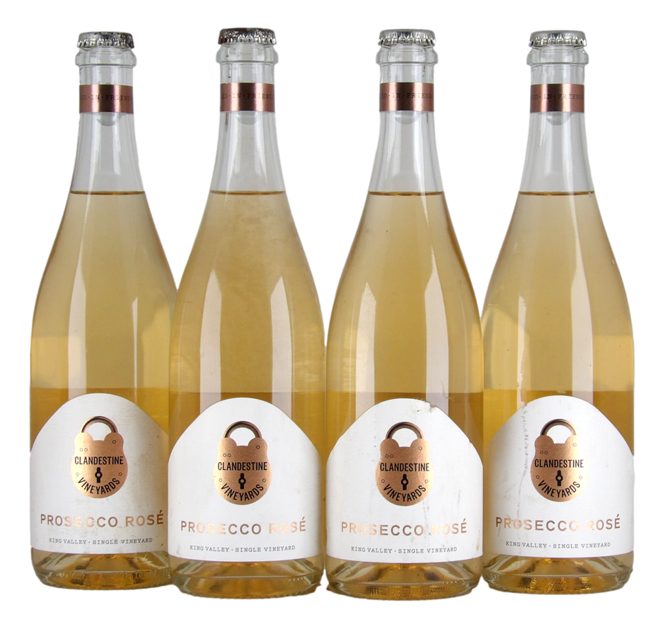 Clandestine Vineyards Prosecco Rose 2022 (4x 750mL) King Valley