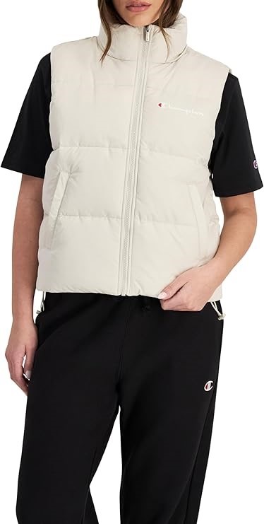 CHAMPION Women's Rochester Puffer Vest, Size XL, Smoked Sand, CTN8N. RRP: $