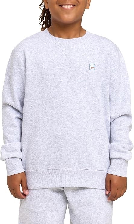 FILA Youth Unisex Cali Crew, Size 16, Light Grey Marle (039), ABW3867. RRP: