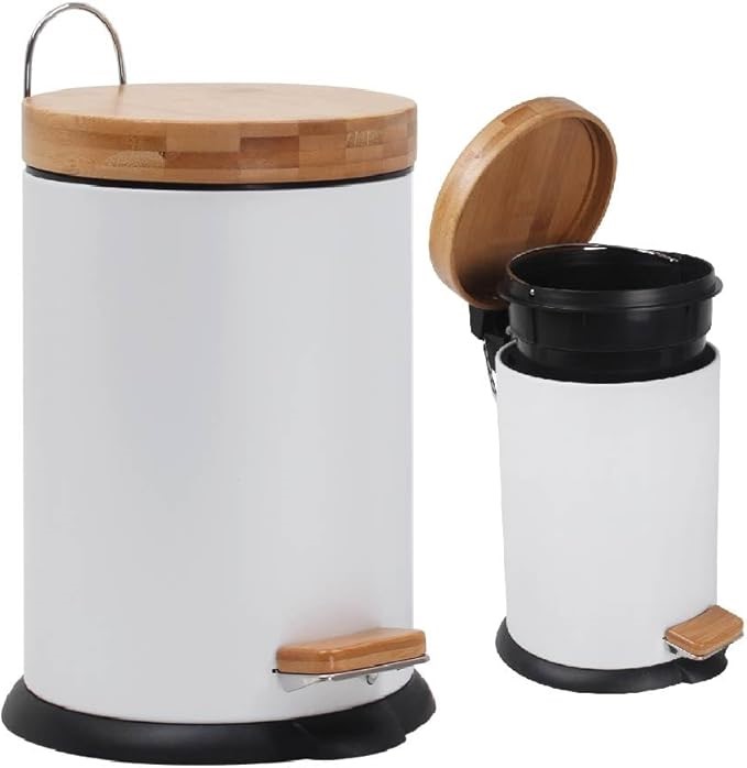 WHITE MAGIC Eco Basics Rubbish Bin 3L – Eco-Friendly Bamboo & Recycled Plas