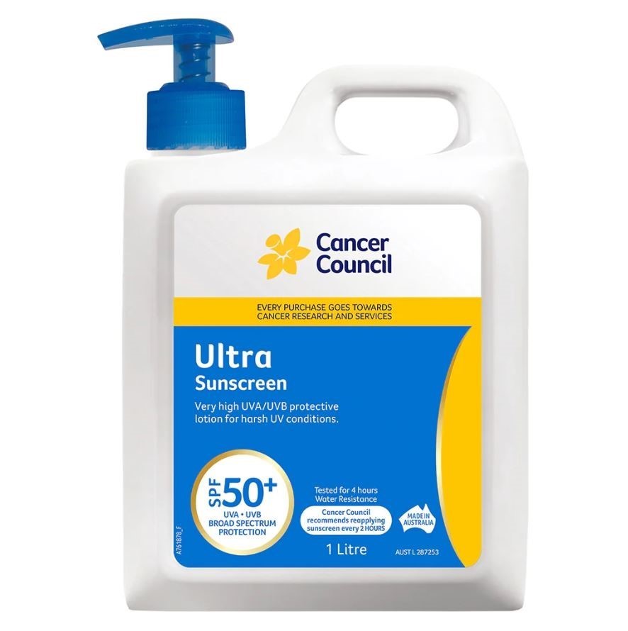 CANCER COUNCIL Ultra Sunscreen SPF50+, 1L.