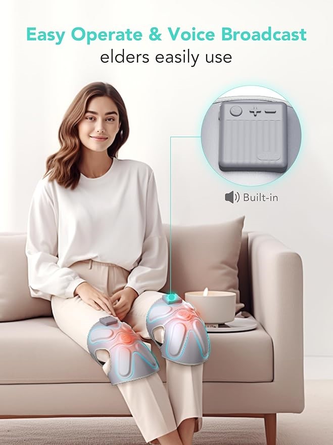 SKG Vibration Knee Massager with Heat Leg Massager W3 PRO Portable Knee Mas