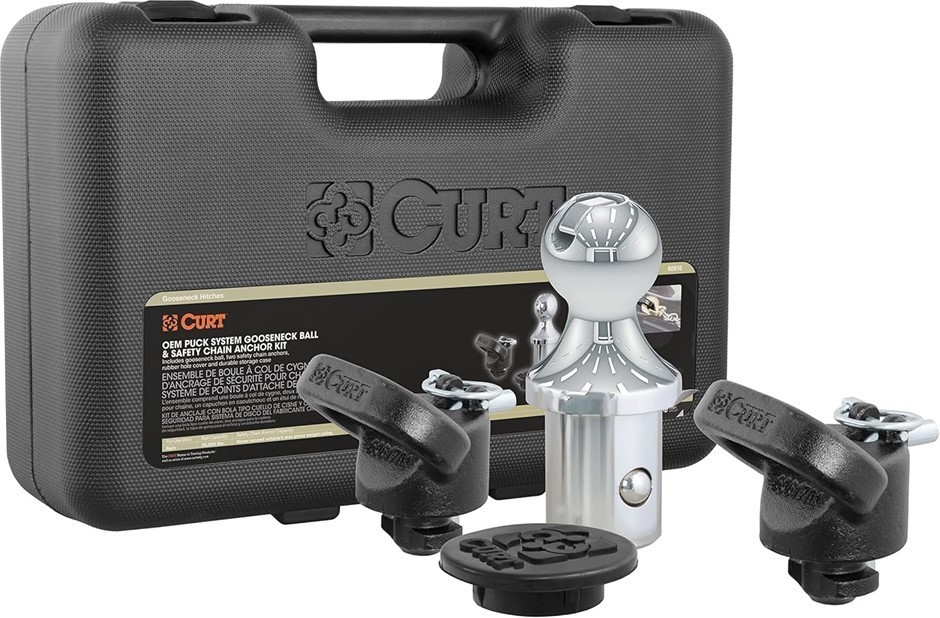 CURT 60618 OEM Puck System Gooseneck Ball & Safety Chain Anchor Kit for Ram