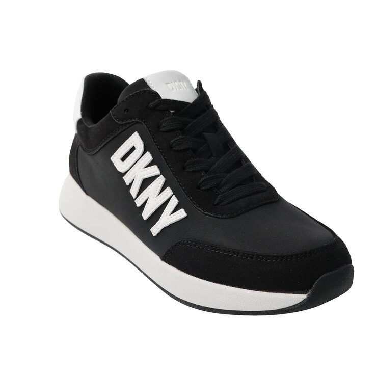 DKNY Women's Onika Lace-Up Sneakers, Size US8, Black/White.