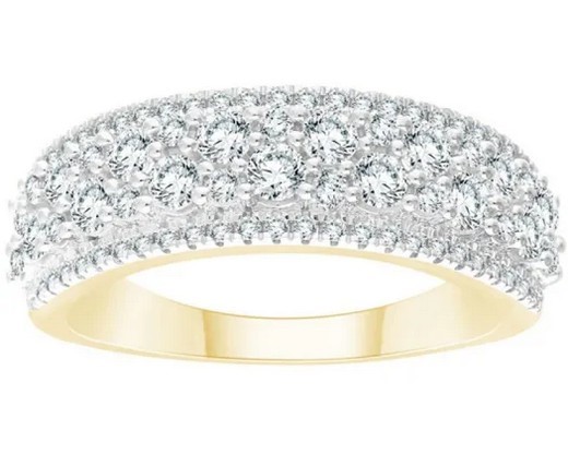 9K YELLOW GOLD 1.00ct F VS LAB DIAMOND DRESS RING