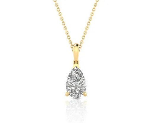9K YELLOW GOLD 2.00ct F VS LAB DIAMOND PEAR NECKLACE 40-45cm